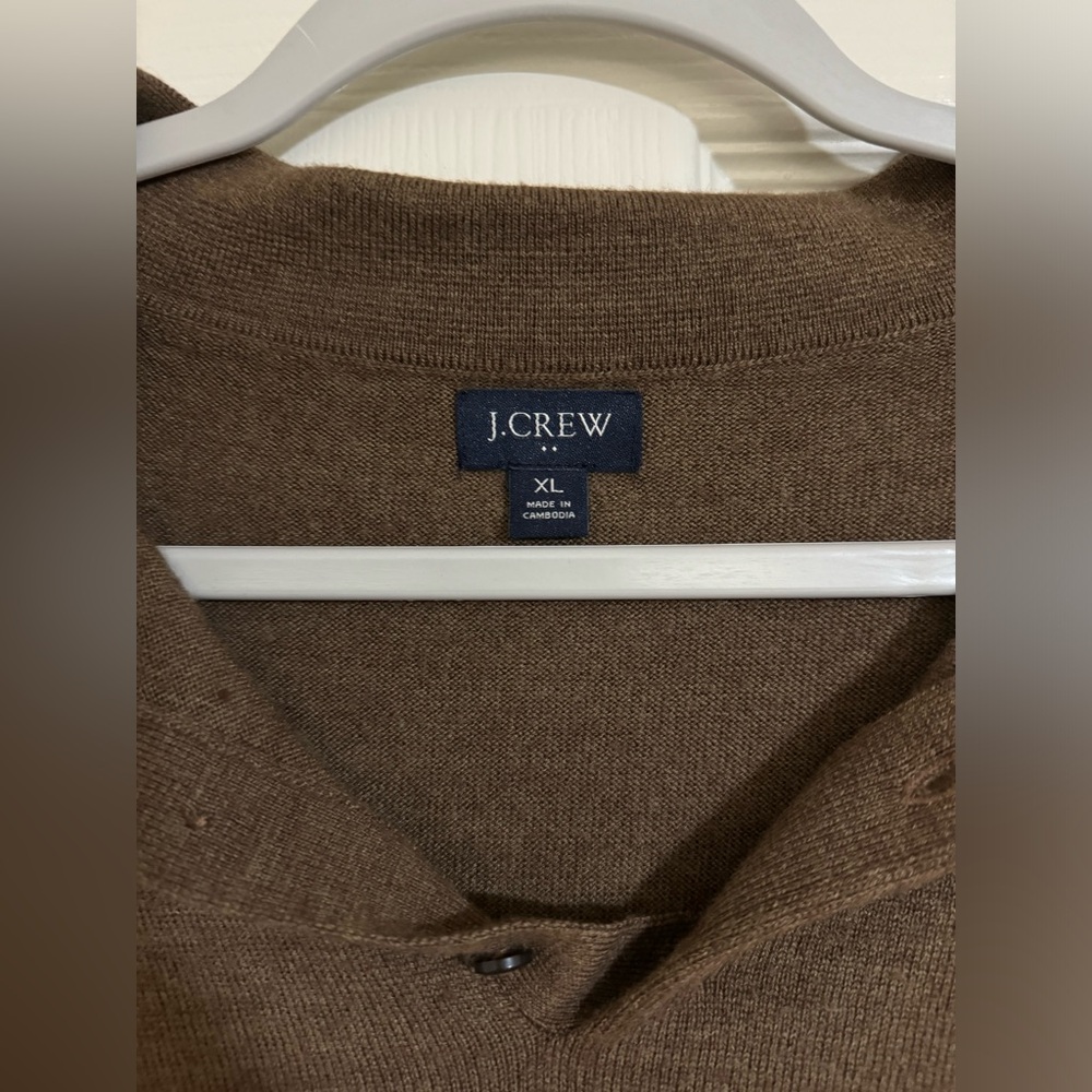 J. Crew Merino wool-blend sweater-polo - Brown - Picture 9 of 9